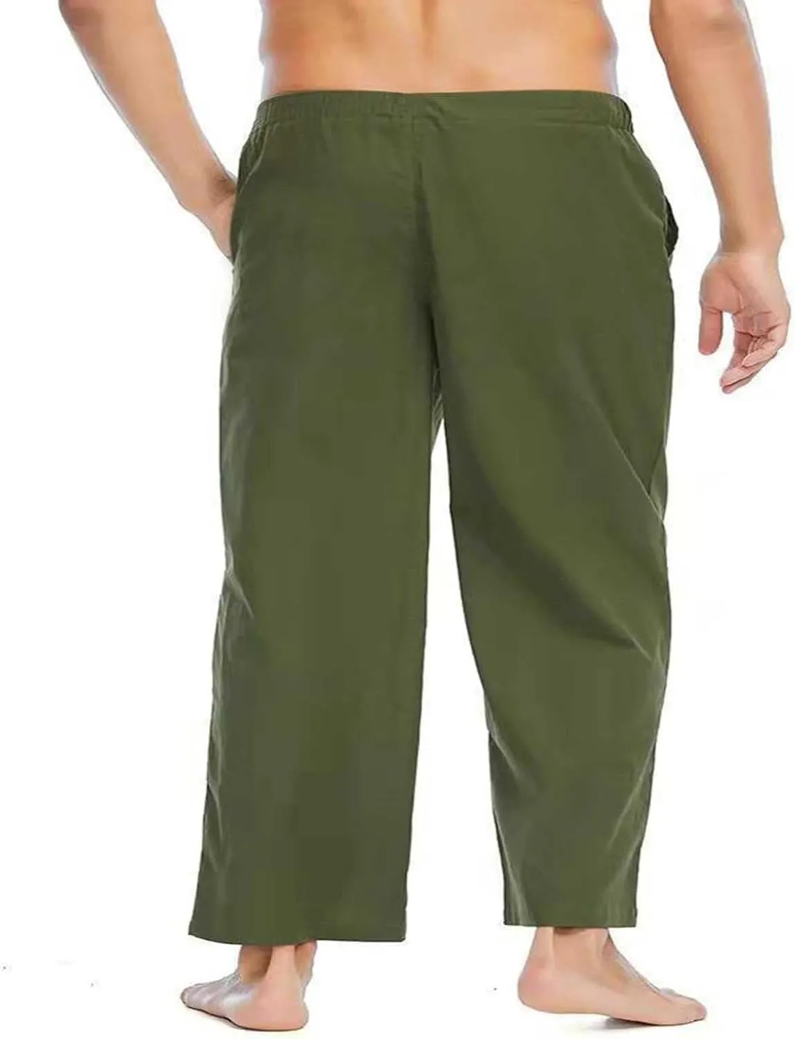 Men's Soft Casual Pants Elastic Waist Stretch Drawstring Relaxed Fit Pants Lightweight Pants Quick Dry Yoga Trousers