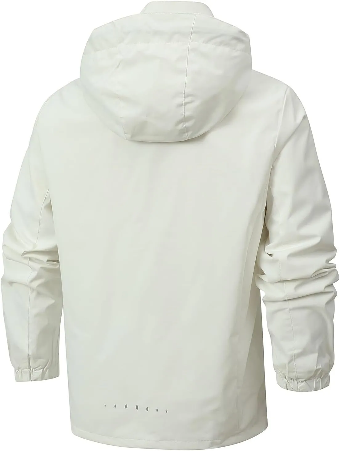 Men's Solid Waterproof Drawstring Windproof Trendy Zipper With Pocket Hooded Jacket 2024 Long Sleeve Shell Jacket