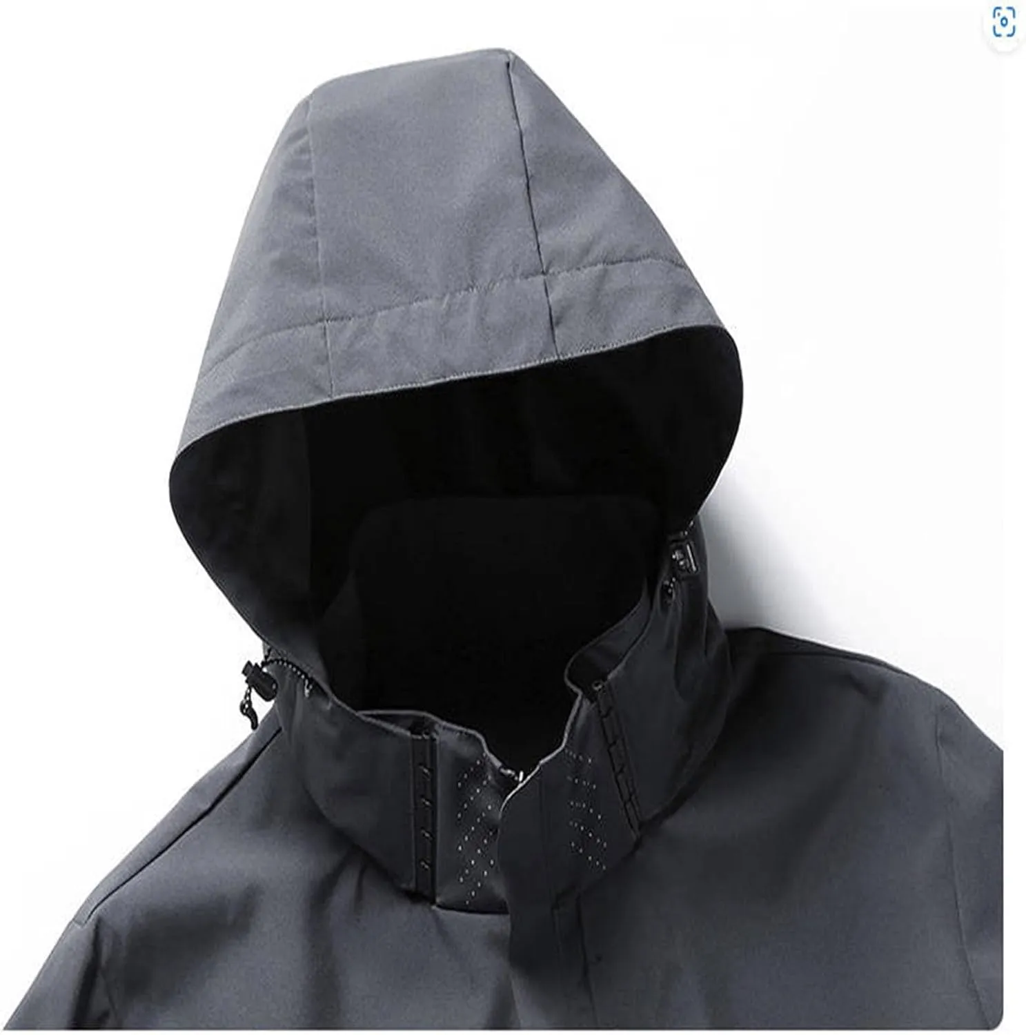 Men's Solid Waterproof Drawstring Windproof Trendy Zipper With Pocket Hooded Jacket 2024 Long Sleeve Shell Jacket
