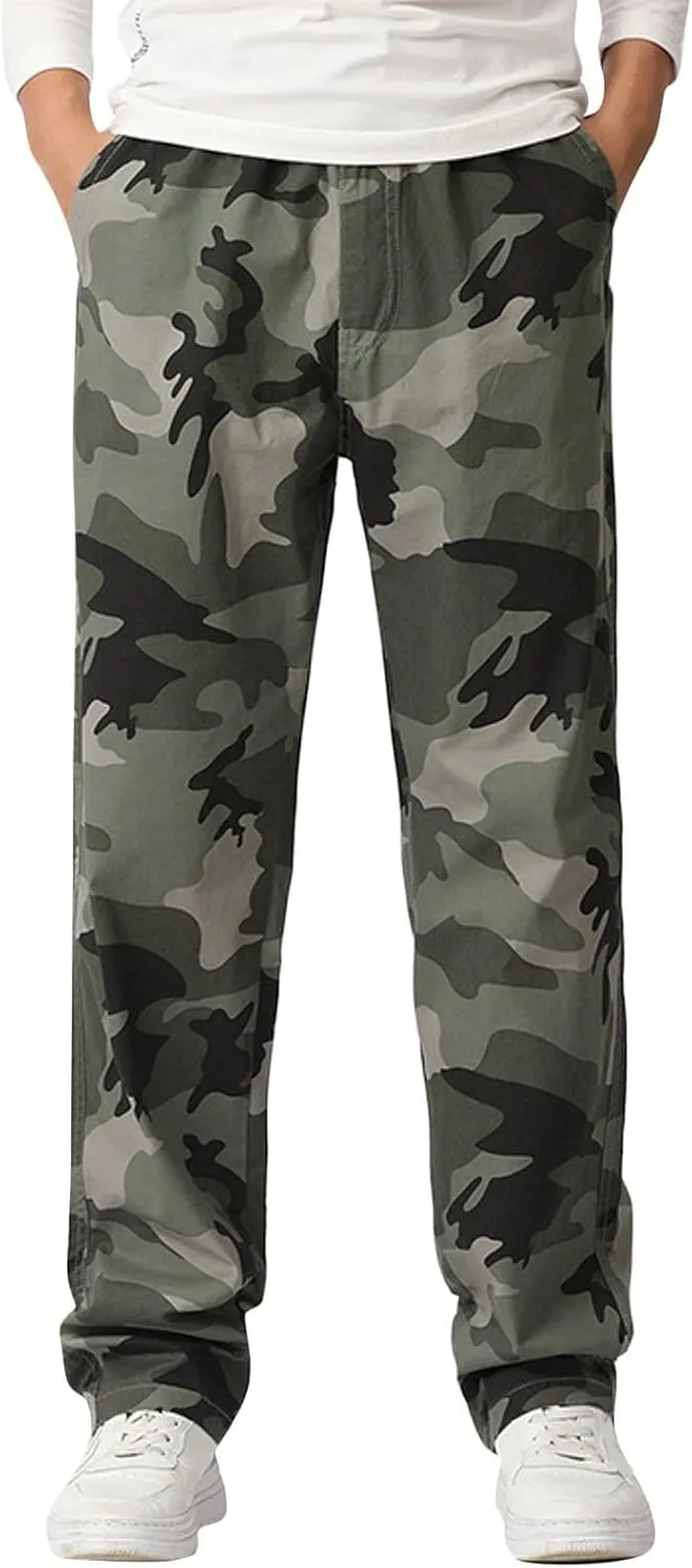 Mens Sweatpants with Pockets Big and Tall Jogger Sweatpants Motocross Dirt Bike Jogger Elastic Waist Pants Men's Camo