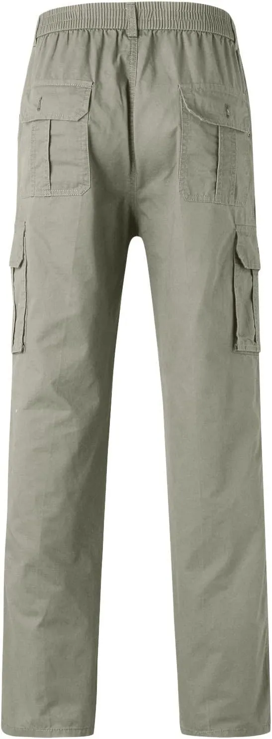 Mens Sweatpants with Pockets Big and Tall Lightweight Outdoor Straight Type Fitness Pants Multiple Pockets Cargo Pants