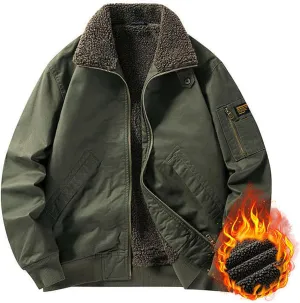 Men's Winter Warm Bomber Jackets Vintage Heavyweight Insulated Jackets Military Thermal Sherpa Lined Motorcycle Coats