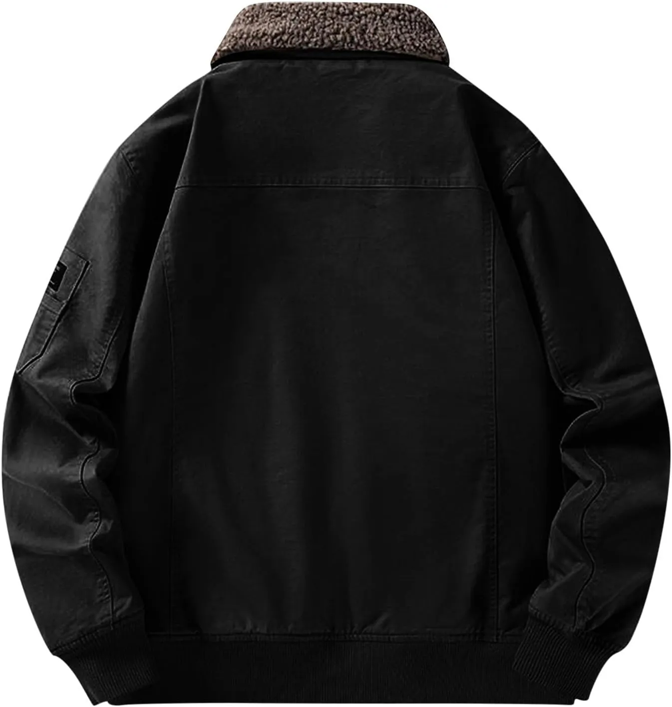 Men's Winter Warm Bomber Jackets Vintage Heavyweight Insulated Jackets Military Thermal Sherpa Lined Motorcycle Coats