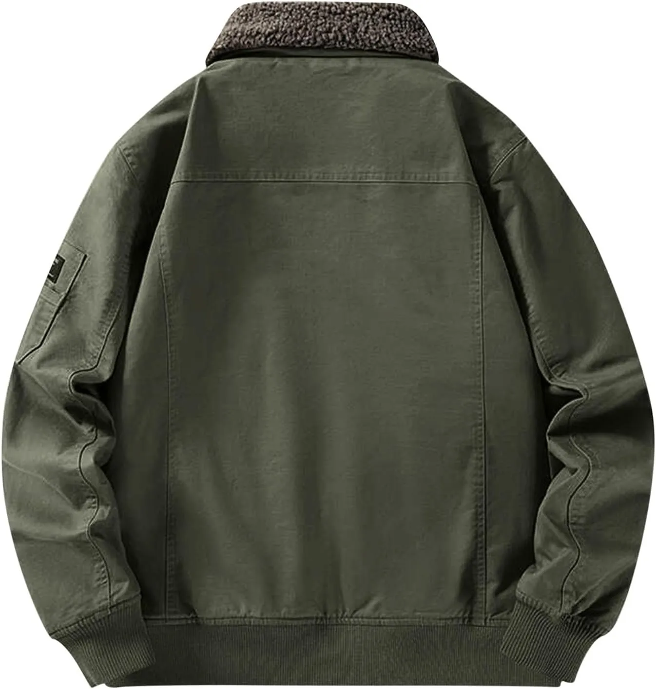 Men's Winter Warm Bomber Jackets Vintage Heavyweight Insulated Jackets Military Thermal Sherpa Lined Motorcycle Coats