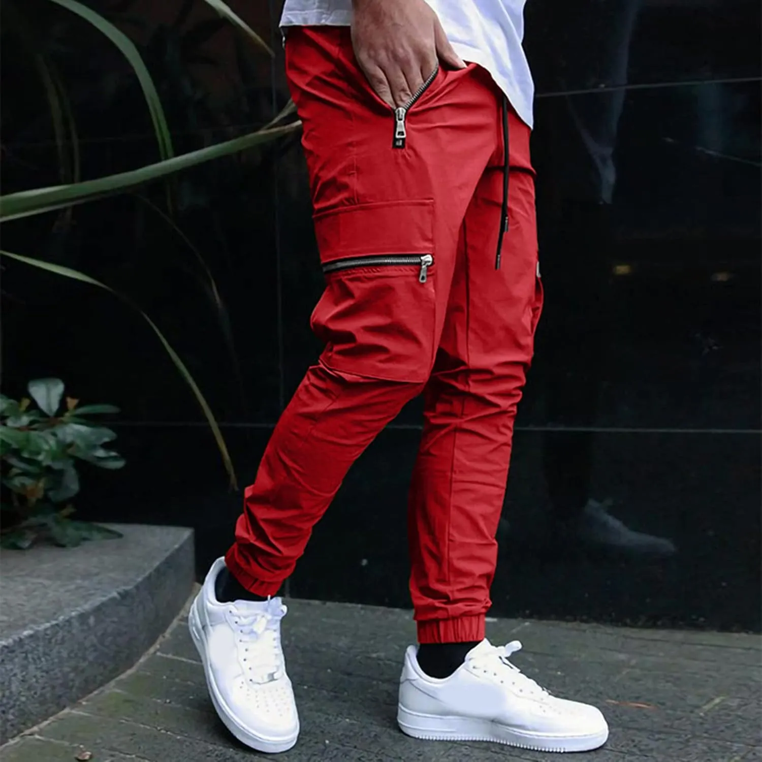 Mens Workout Cargo Sweatpants for Men Relaxed Fit S-5XL Men's Tactical Pants Tactical Trousers with 6 Pockets Sports