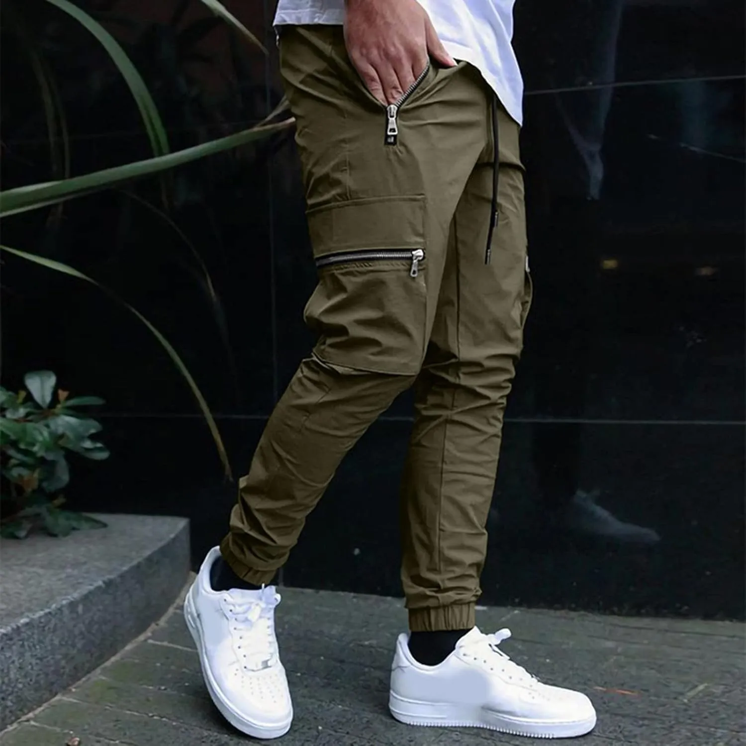 Mens Workout Cargo Sweatpants for Men Relaxed Fit S-5XL Men's Tactical Pants Tactical Trousers with 6 Pockets Sports