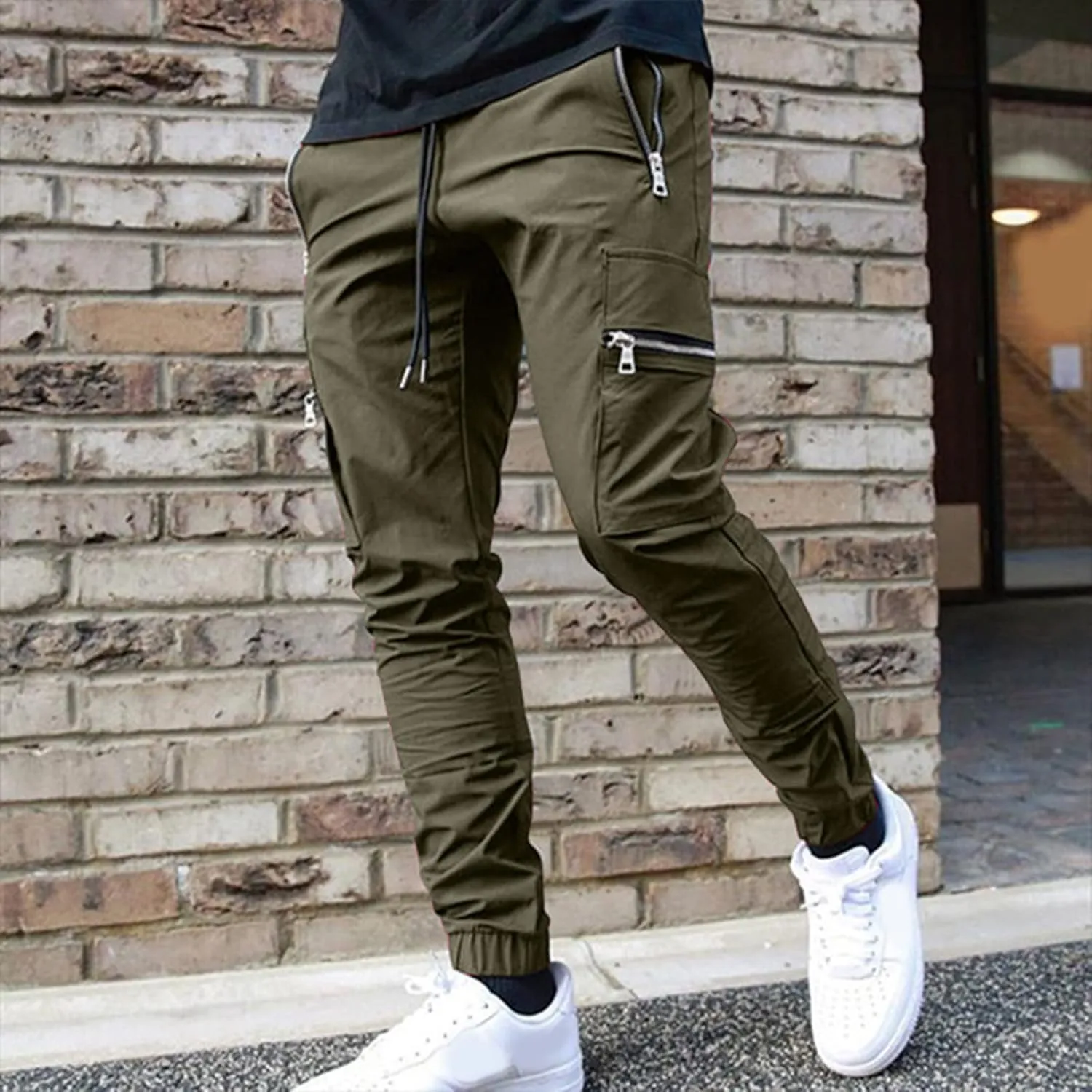 Mens Workout Cargo Sweatpants for Men Relaxed Fit S-5XL Men's Tactical Pants Tactical Trousers with 6 Pockets Sports