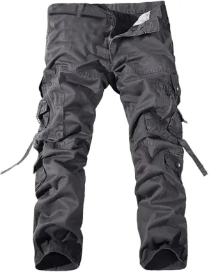 Mens Workout Cargo Sweatpants Straight Leg Cargo Pant Men's Relaxed Fit Stretch Cargo Pants Men's Joggers Sweat Pants