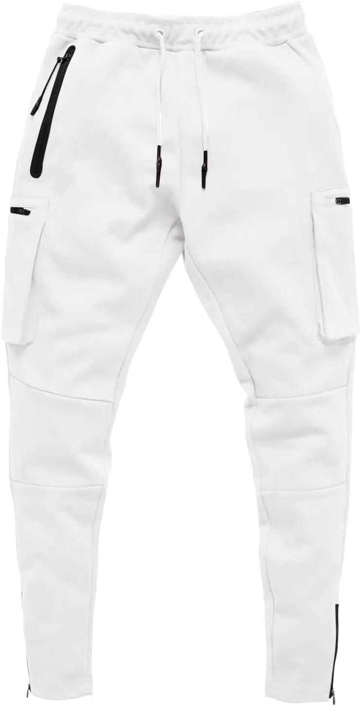 Mens Workout Cargo Sweatpants Trousers Work Wear Combat Fitness Drawstring Pockets Rope Loose Sweatpant 2023 Outdoor