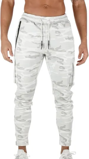 Mens Workout Cargo Sweatpants Trousers Work Wear Combat Fitness Drawstring Pockets Rope Loose Sweatpant 2023 Outdoor