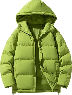 Muscularfit Padded Jacket Coats for Men Winter Waterproof Puffer Jacket Bubble Coats Padded Quilted Down Jacket with Pockets