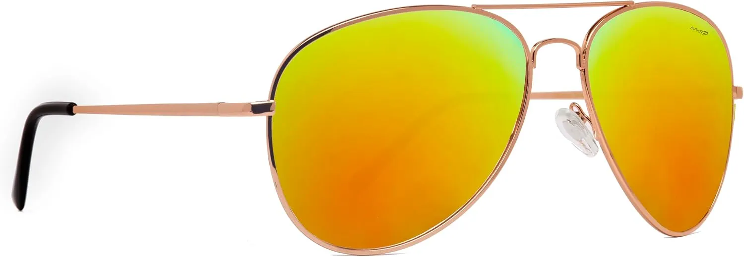 NYS Collection Premium Polarized Classic Aviator Sunglasses, Lightweight Frame, 63mm Lenses, UV400 for Men & Women