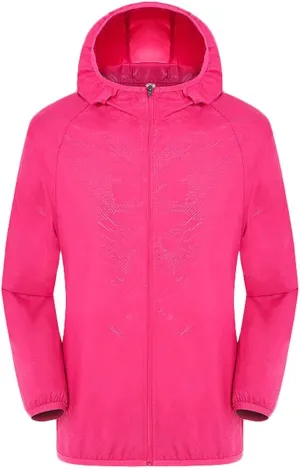 Packable Rain Jacket Hooded Men Women Lightweight Sun Protection Jacket Cycling Waterproof Windproof Rain Coats