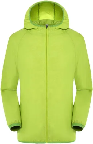 Packable Rain Jacket Hooded Men Women Lightweight Sun Protection Jacket Cycling Waterproof Windproof Rain Coats
