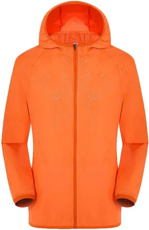 Packable Rain Jacket Hooded Men Women Lightweight Sun Protection Jacket Cycling Waterproof Windproof Rain Coats