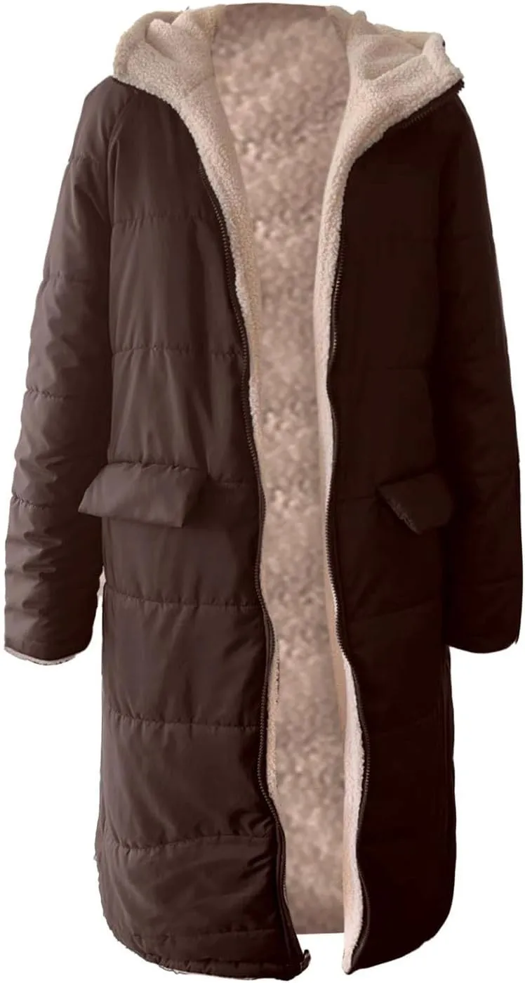 Parka Padded Long Outerwear Hooded Puffer Jacket Lightweight Winter Coat Loose Fit Winter Oversized Outfits Hooded