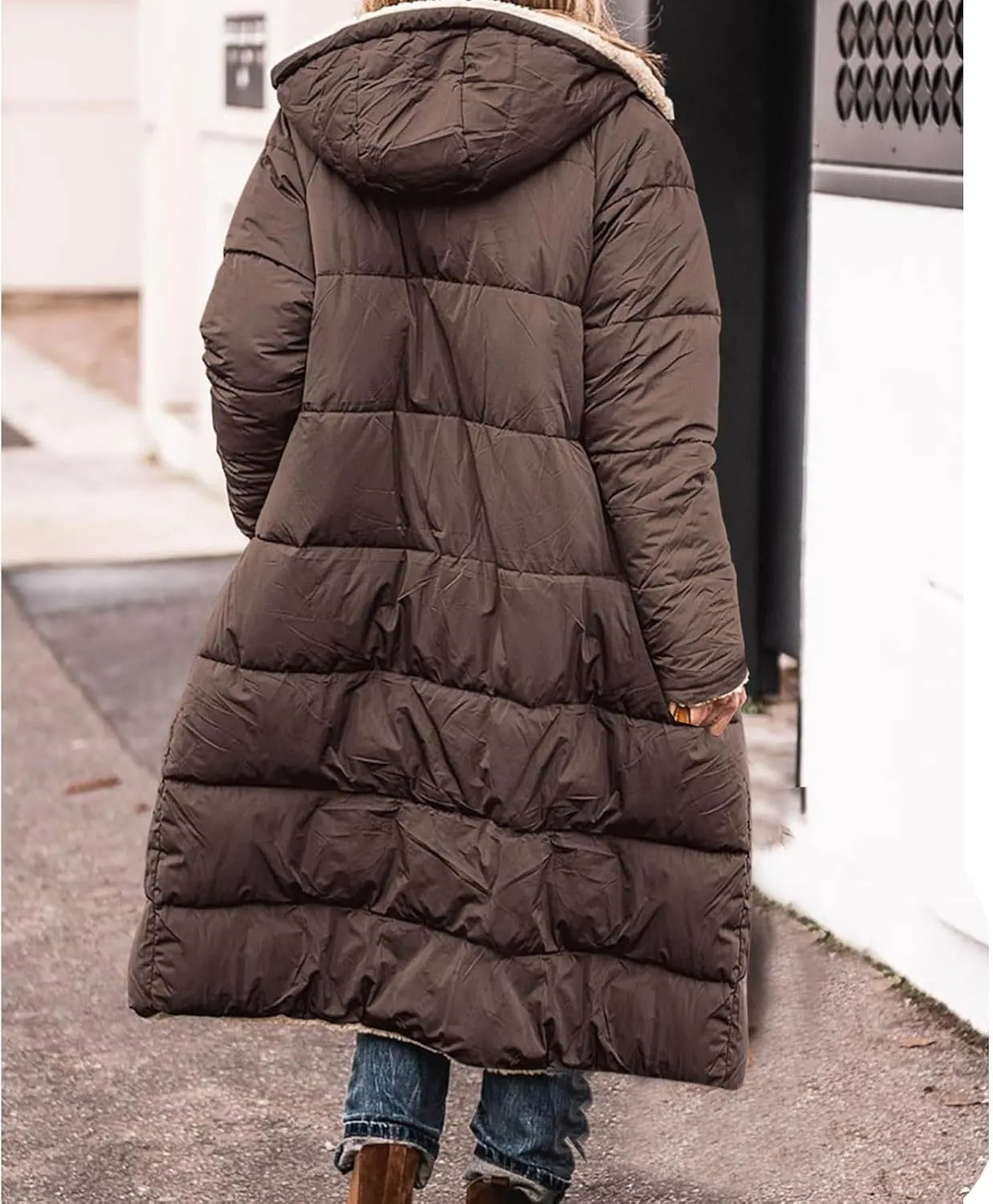 Parka Padded Long Outerwear Hooded Puffer Jacket Lightweight Winter Coat Loose Fit Winter Oversized Outfits Hooded