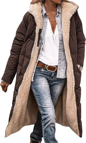Parka Padded Long Outerwear Hooded Puffer Jacket Lightweight Winter Coat Loose Fit Winter Oversized Outfits Hooded