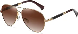 Polarized Aviator Sunglasses Black for Men Women，Trendy Oversized Shades ，Classic Vintage Sun Glasses
