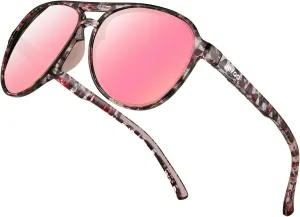 Polarized Aviator Sunglasses for Women Men Retro Trendy Sports Sunglasses for Outdoor UV400 Protection