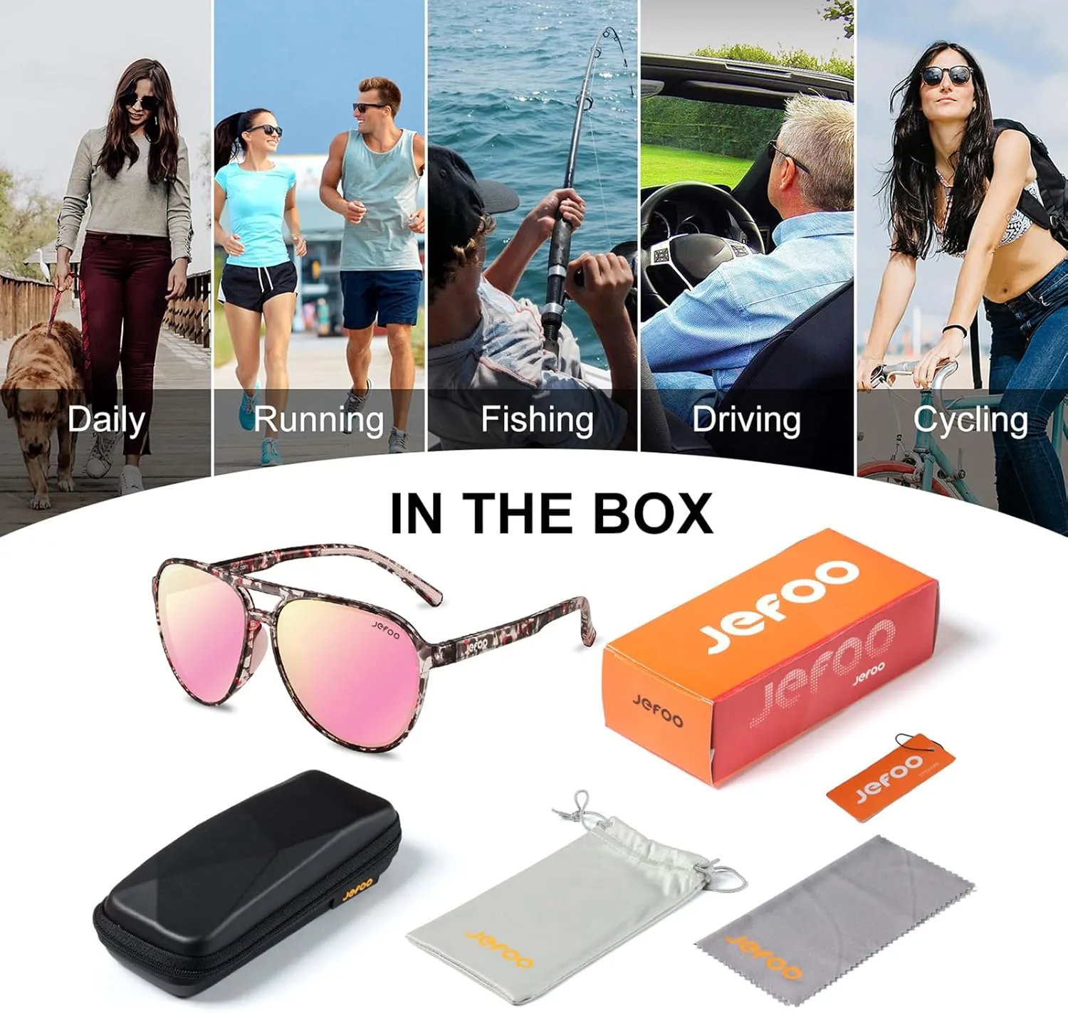 Polarized Aviator Sunglasses for Women Men Retro Trendy Sports Sunglasses for Outdoor UV400 Protection