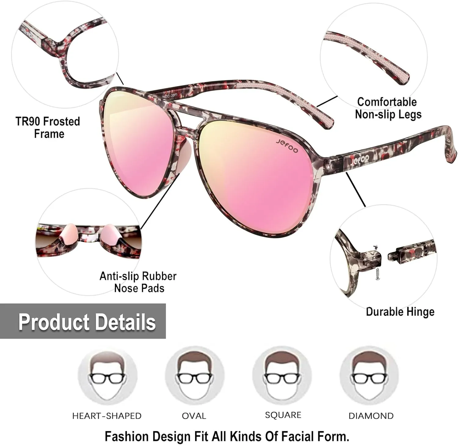 Polarized Aviator Sunglasses for Women Men Retro Trendy Sports Sunglasses for Outdoor UV400 Protection