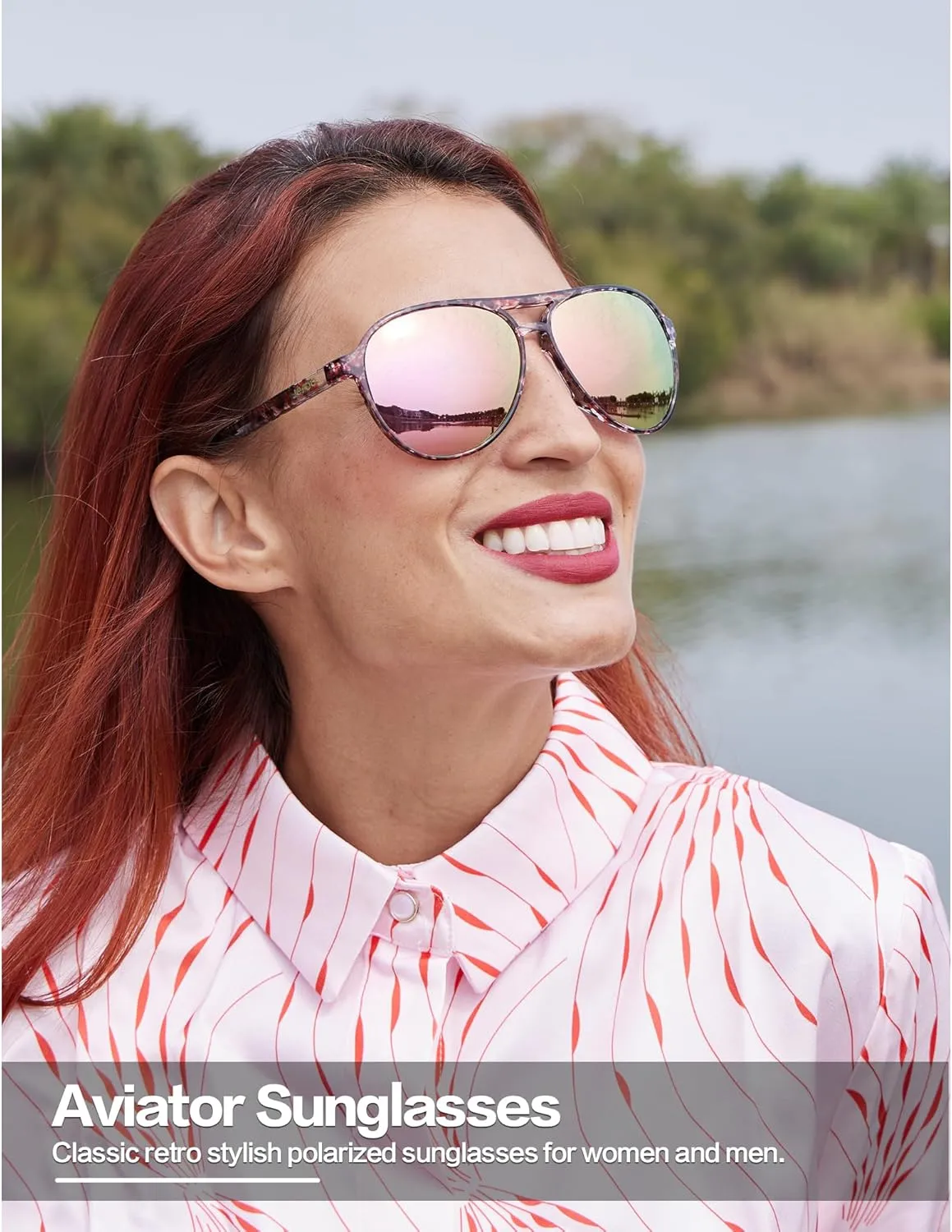 Polarized Aviator Sunglasses for Women Men Retro Trendy Sports Sunglasses for Outdoor UV400 Protection