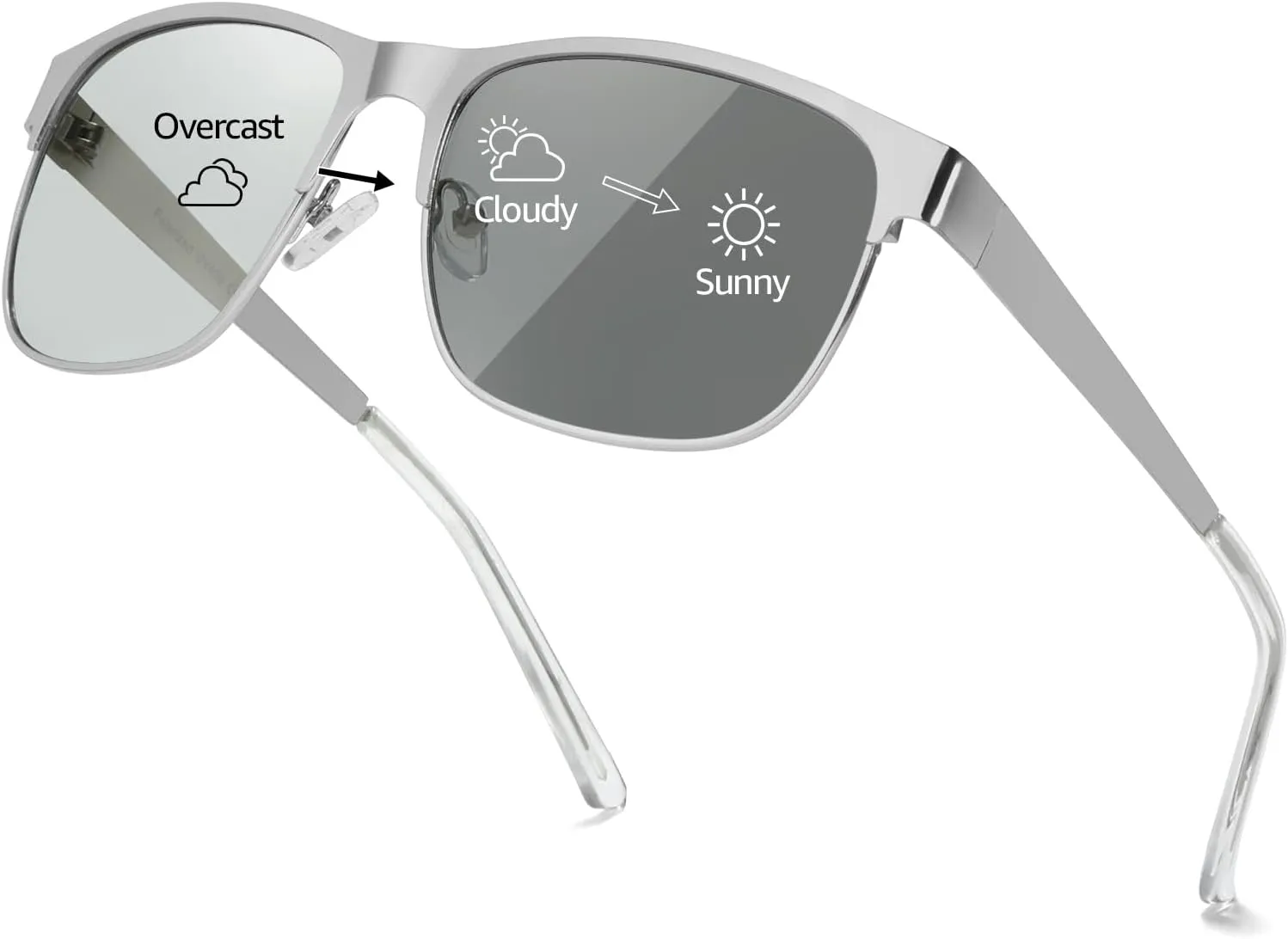 Polarized Photochromic Sunglasses for Men Women Anti Glare Driving Sun Glasses IF3722