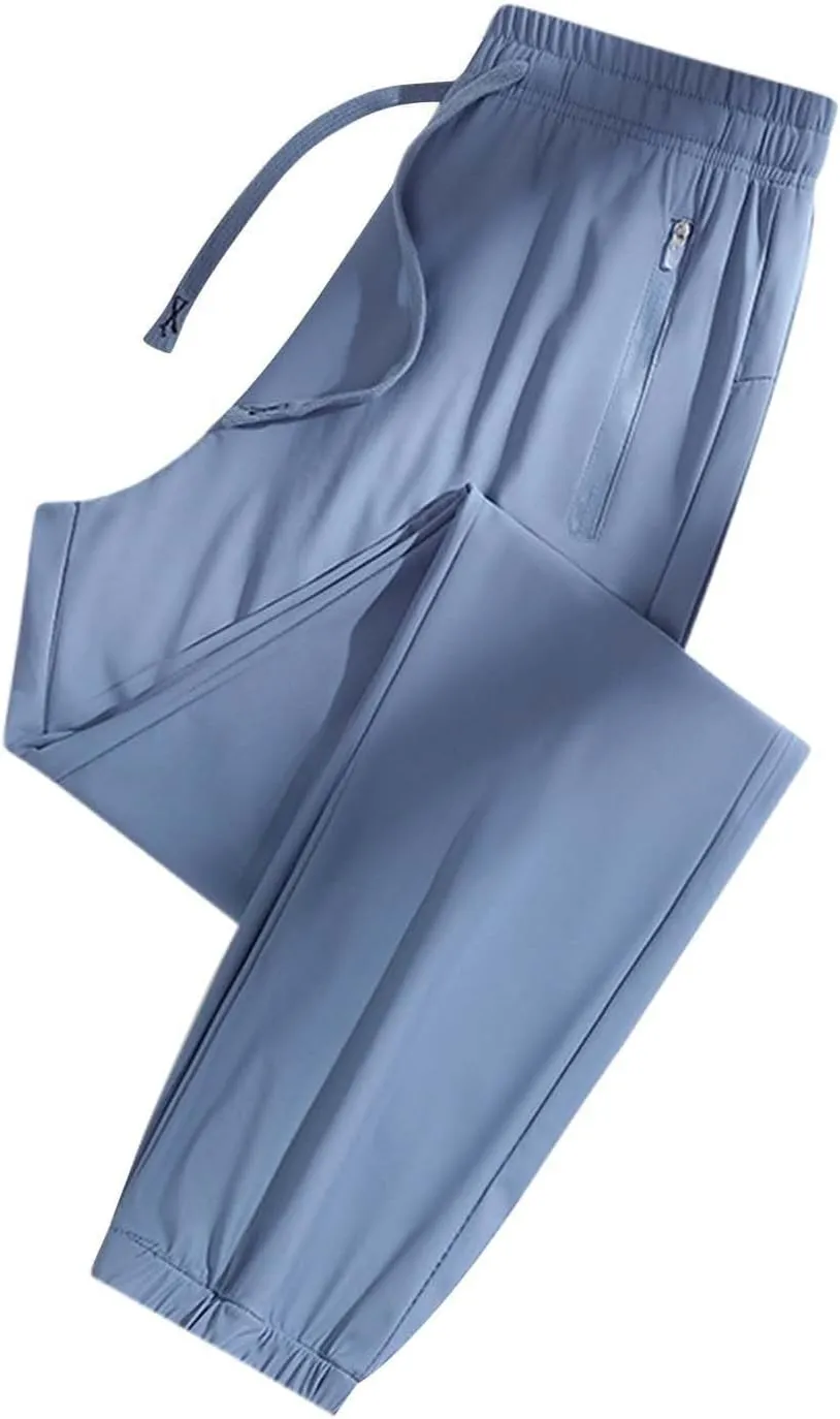 Quick Dry Stretch Active Pants for Women Unisex 2024 Loose Breathable Elastic Waistband Sweatpants with Zip Pocket