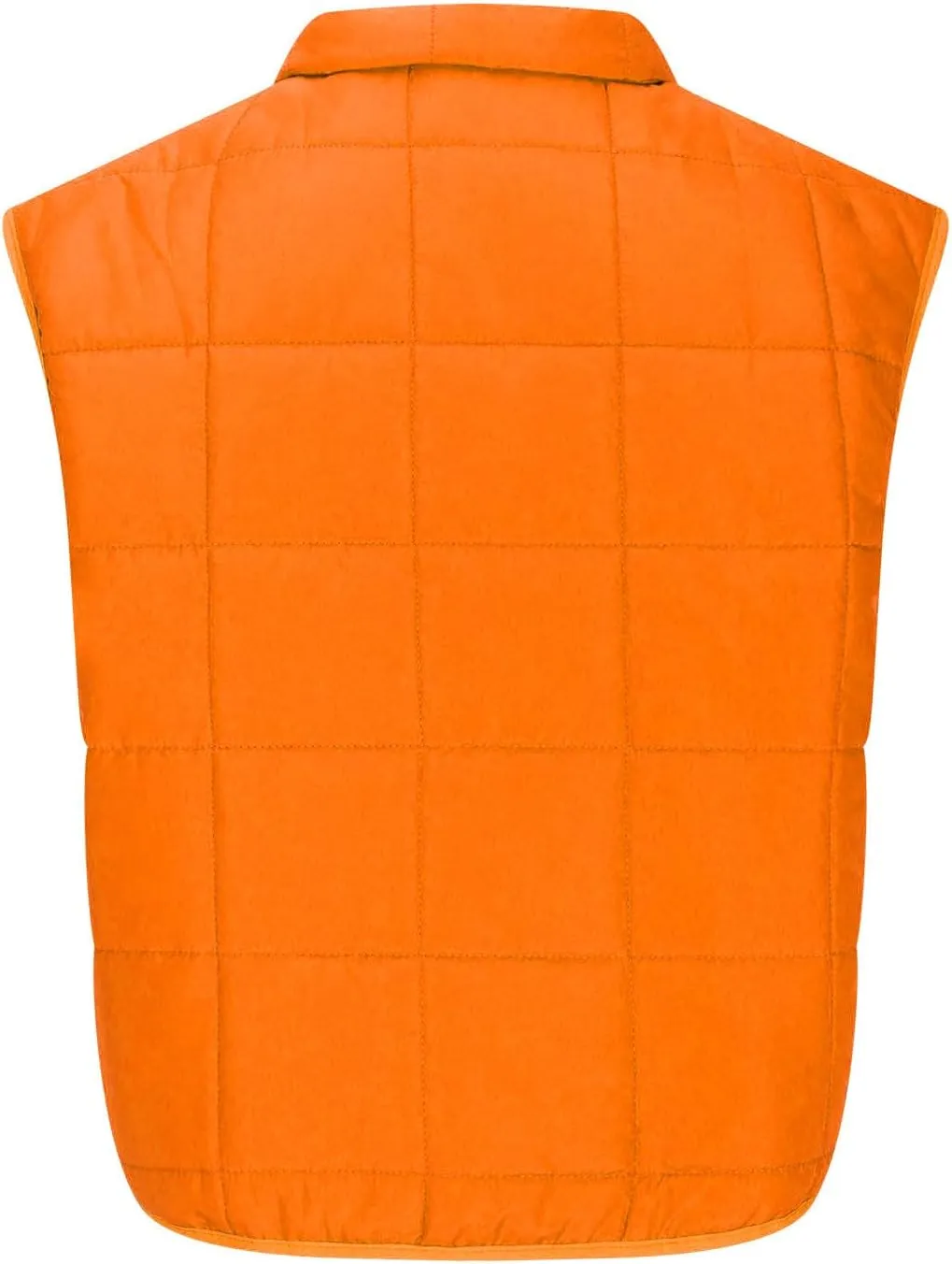 Quilted Vest Women Winter Stand Collar Cropped Quilted Down Gilet Jacket Oversized Zip Up Down Puffer Jacket Outerwear