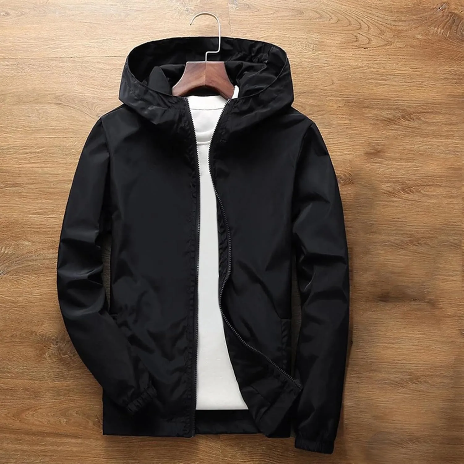 Rain Jacket for Mens Lightweight Waterproof Rain Shell Jacket Raincoat with Hood for Golf Cycling Windbreaker Raincoats