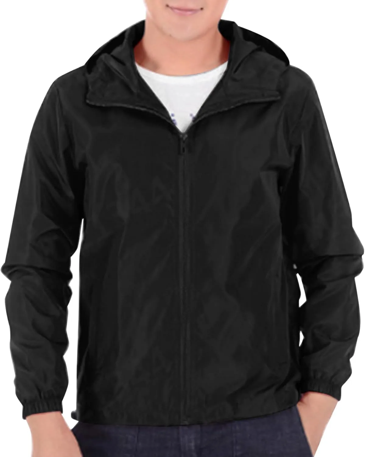 Rain Jacket for Mens Lightweight Waterproof Rain Shell Jacket Raincoat with Hood for Golf Cycling Windbreaker Raincoats