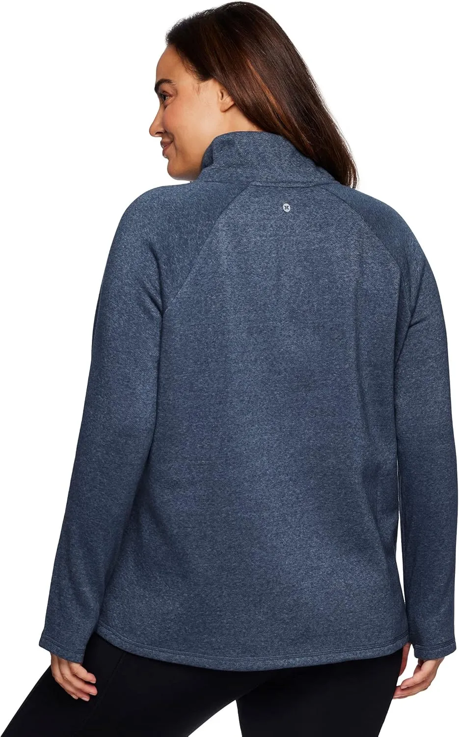RBX Active Women's Plus Size Mock Neck Long Sleeve Fleece Pullover Sweatshirt