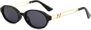 Retro Oval 90s Classic Vintage Trendy Small Frame Cat Eye Brown Skinny Sunglasses Y2k for Cool Women