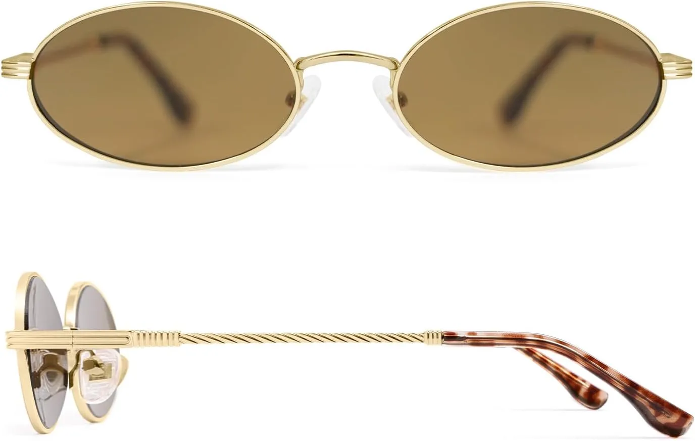 Retro Oval Cat Eye Sunglasses for Women Y2k Trendy Narrow 90s Sunnies Designer Sun Glasses AP3721