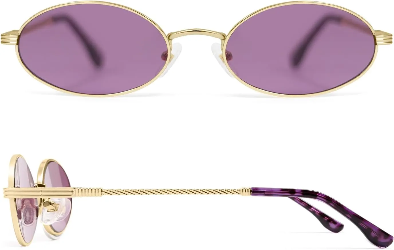 Retro Oval Cat Eye Sunglasses for Women Y2k Trendy Narrow 90s Sunnies Designer Sun Glasses AP3721