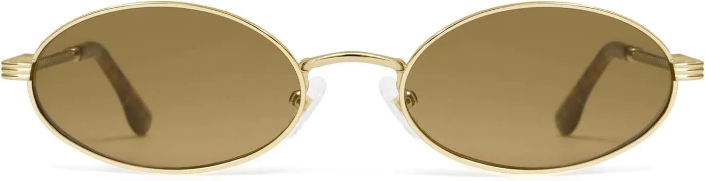 Retro Oval Cat Eye Sunglasses for Women Y2k Trendy Narrow 90s Sunnies Designer Sun Glasses AP3721