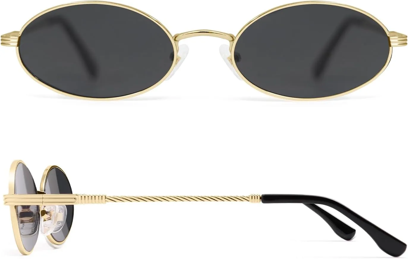 Retro Oval Cat Eye Sunglasses for Women Y2k Trendy Narrow 90s Sunnies Designer Sun Glasses AP3721