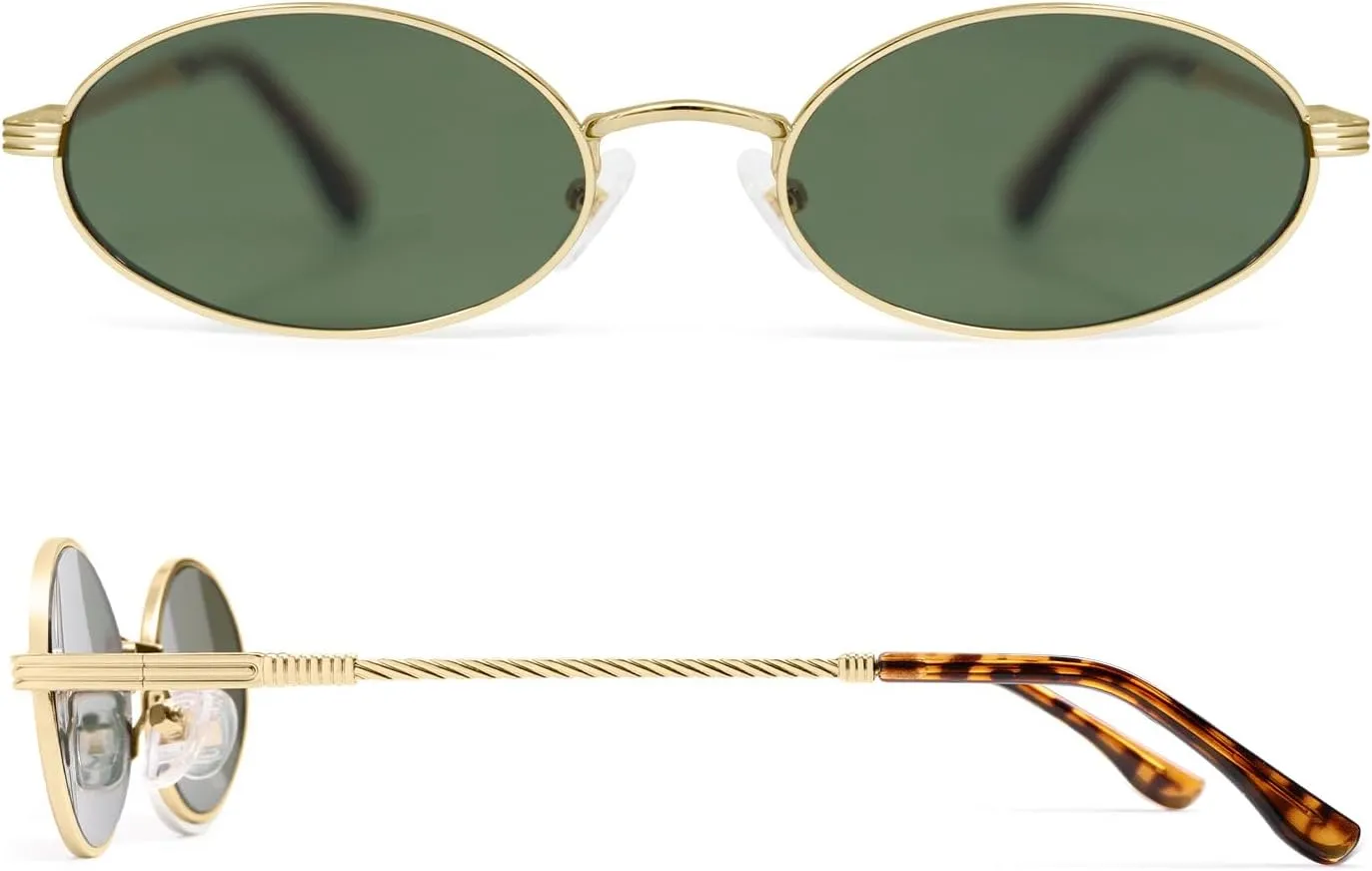 Retro Oval Cat Eye Sunglasses for Women Y2k Trendy Narrow 90s Sunnies Designer Sun Glasses AP3721