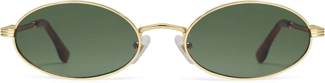 Retro Oval Cat Eye Sunglasses for Women Y2k Trendy Narrow 90s Sunnies Designer Sun Glasses AP3721