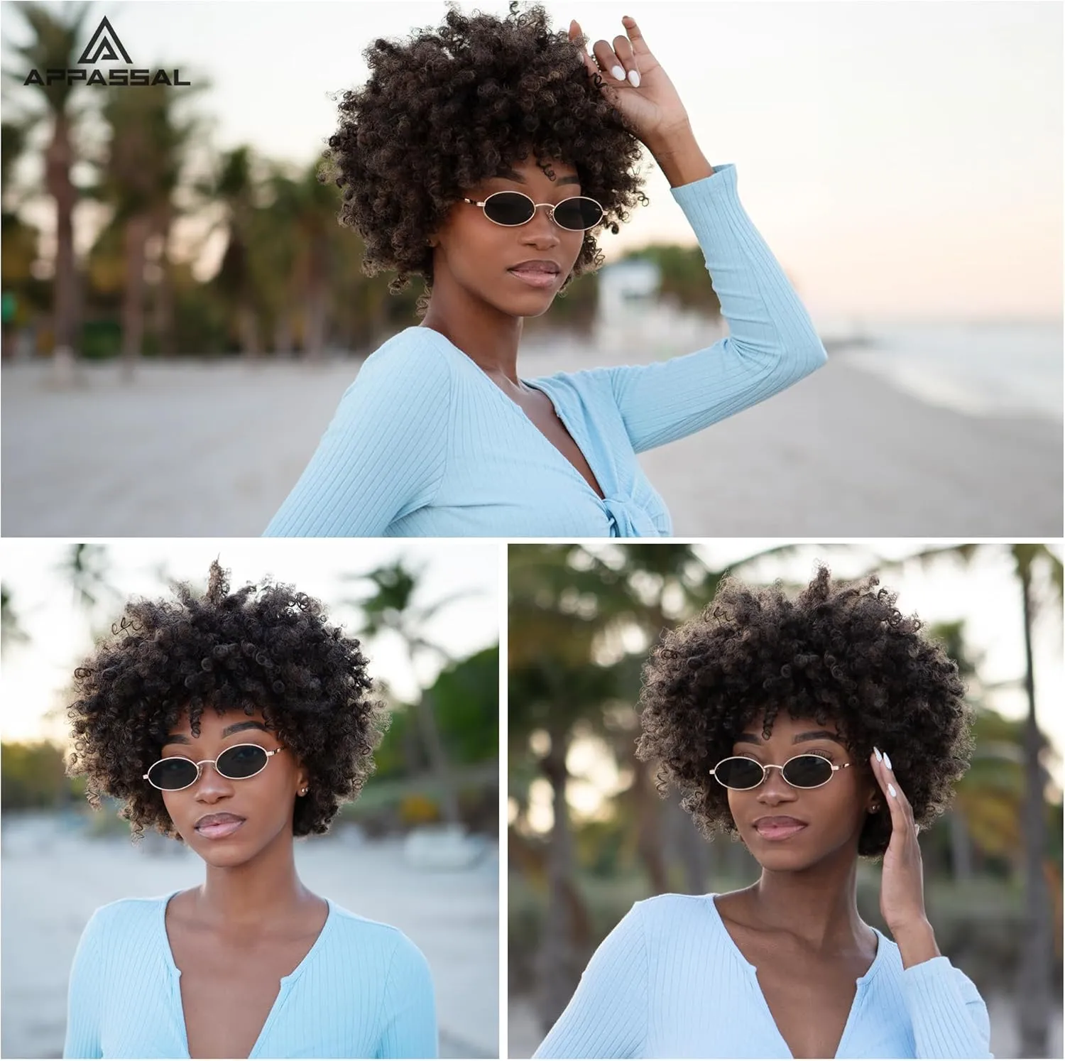 Retro Oval Cat Eye Sunglasses for Women Y2k Trendy Narrow 90s Sunnies Designer Sun Glasses AP3721