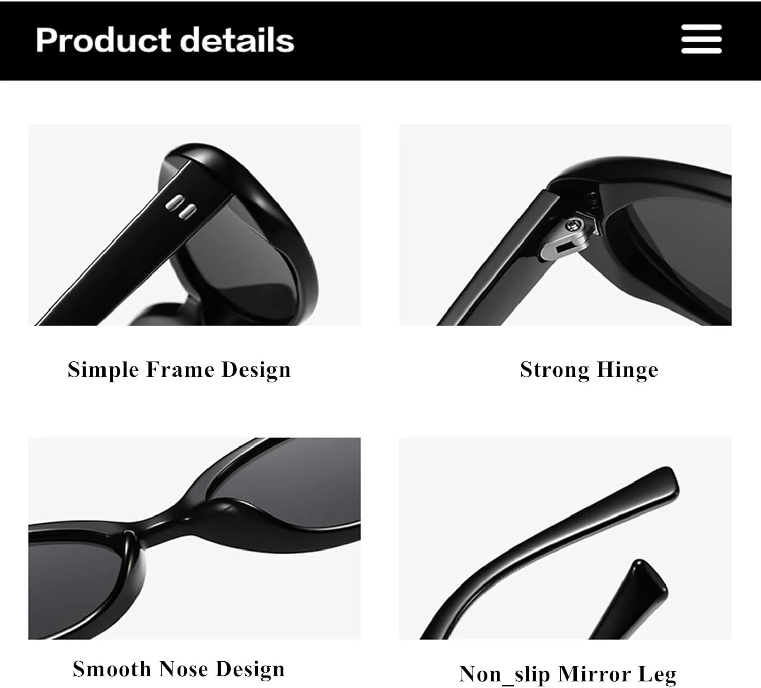Retro Oval Sunglasses for Women and Men Vintage Style Cat Eye Glasses UV400 Protection