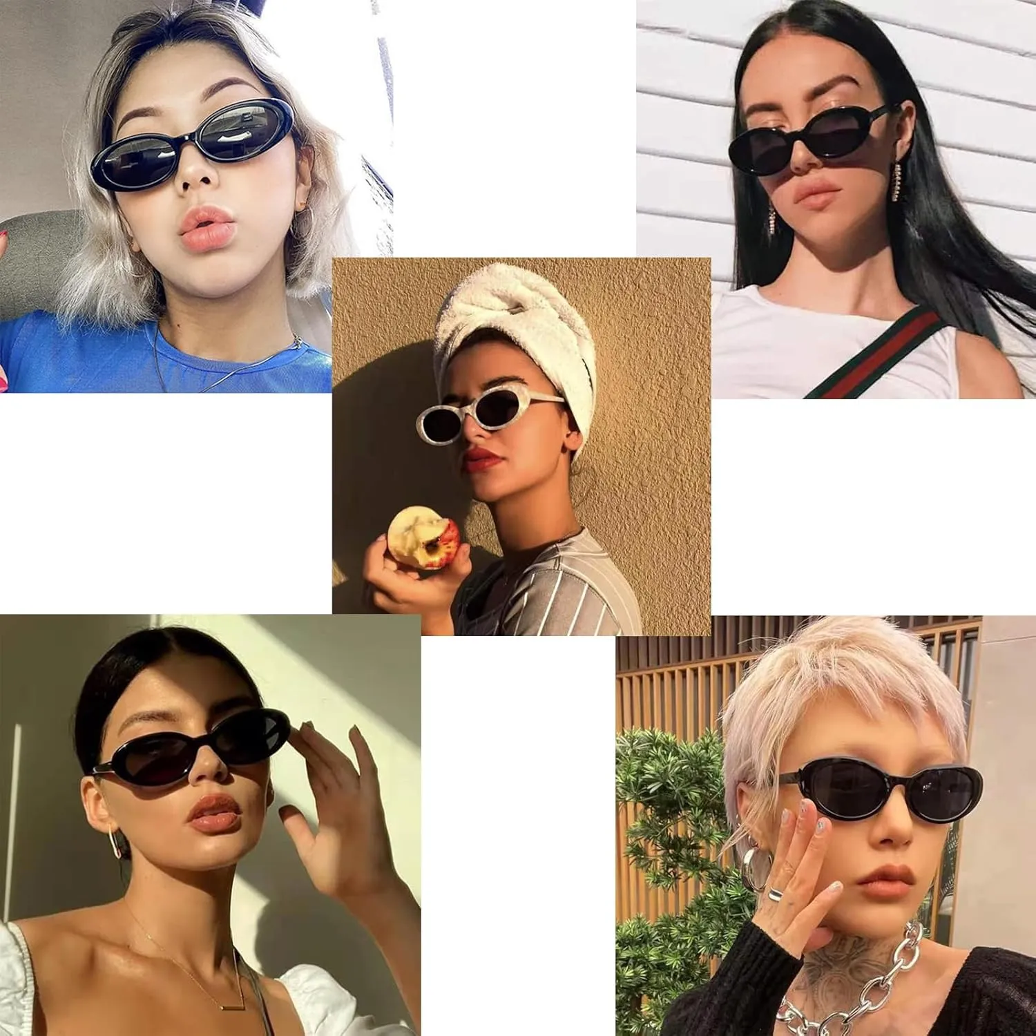 Retro Oval Sunglasses for Women and Men Vintage Style Cat Eye Glasses UV400 Protection