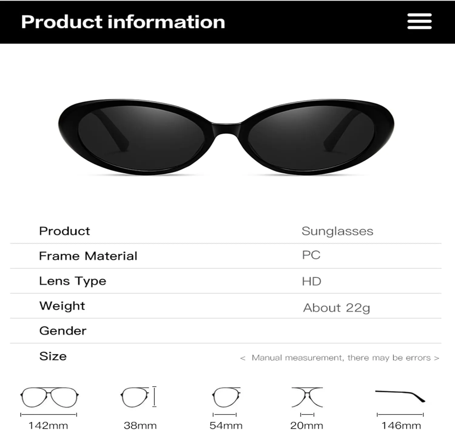 Retro Oval Sunglasses for Women and Men Vintage Style Cat Eye Glasses UV400 Protection