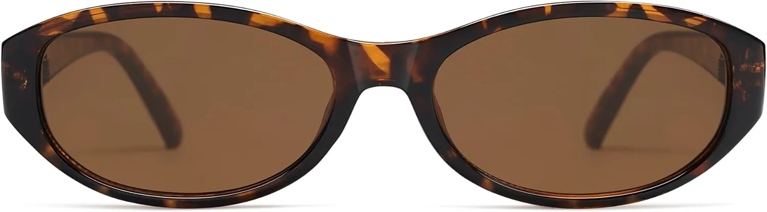 Retro Oval Sunglasses for Women Chic Cat Eye 90s Sunnies Lightweight Trendy Narrow Square Sun glasses AP3727