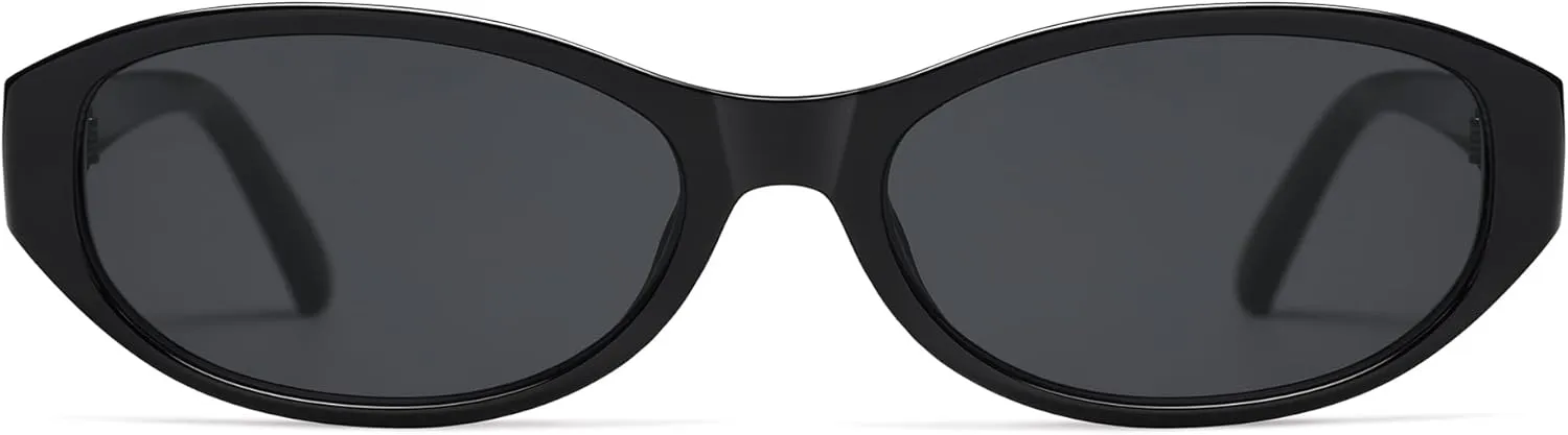 Retro Oval Sunglasses for Women Chic Cat Eye 90s Sunnies Lightweight Trendy Narrow Square Sun glasses AP3727