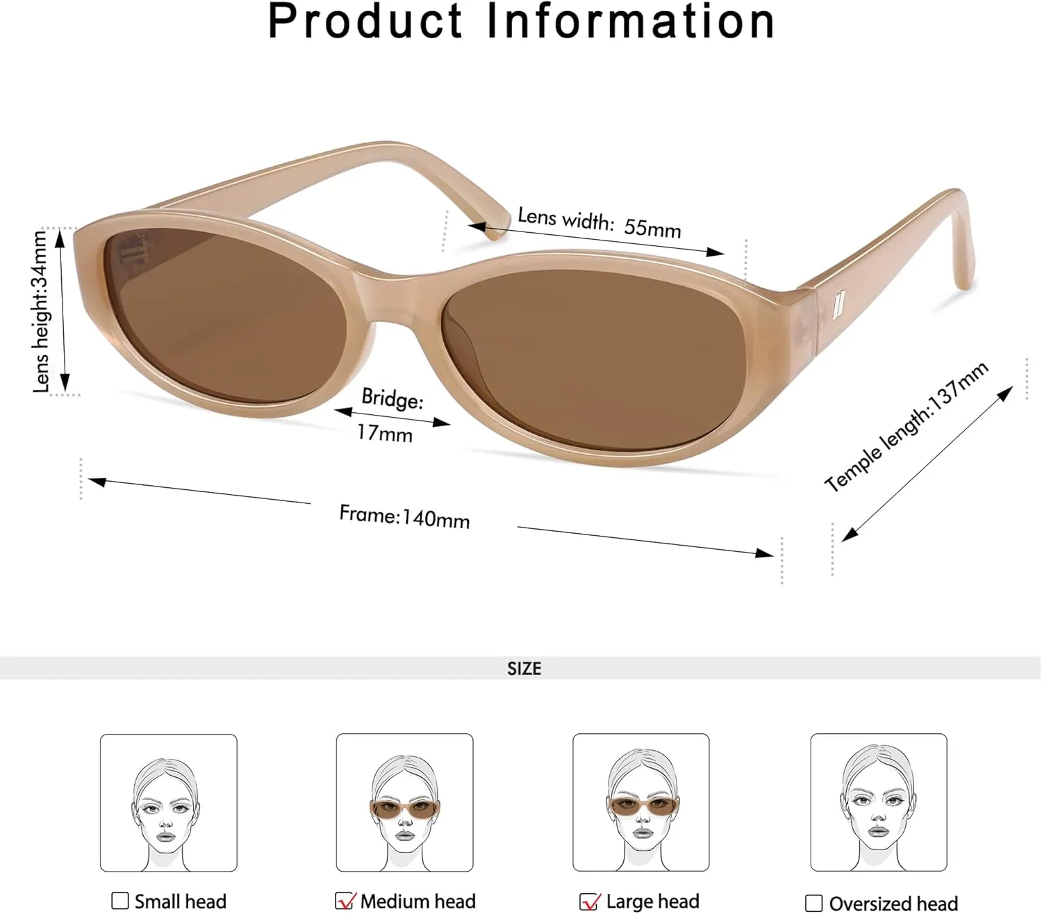 Retro Oval Sunglasses for Women Chic Cat Eye 90s Sunnies Lightweight Trendy Narrow Square Sun glasses AP3727