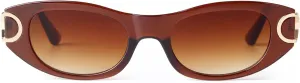 Retro Oval Sunglasses for Women Classic 90s Narrow Oval Sun Glasses Trendy Vintage Cat Eye Shades