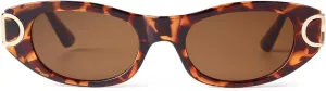 Retro Oval Sunglasses for Women Classic 90s Narrow Oval Sun Glasses Trendy Vintage Cat Eye Shades