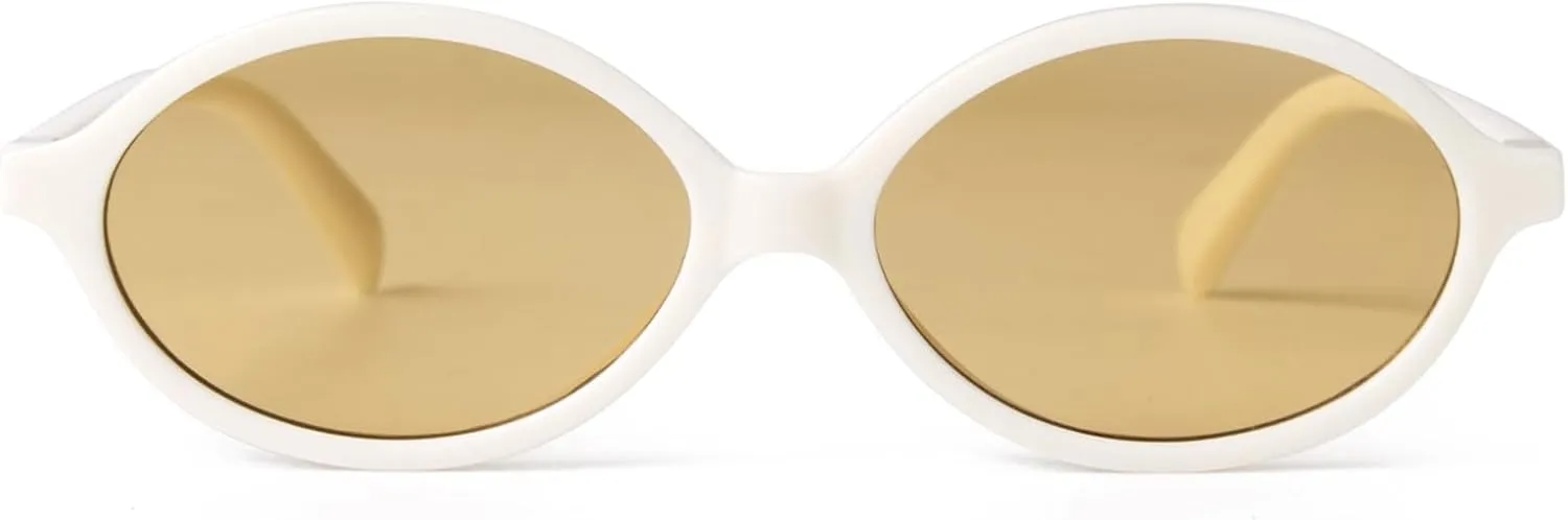 Retro Oval Sunglasses for Women Men 90s Small Face Sunglasses Vintage Fashion Tiny Sun Glasses UV400 Protection